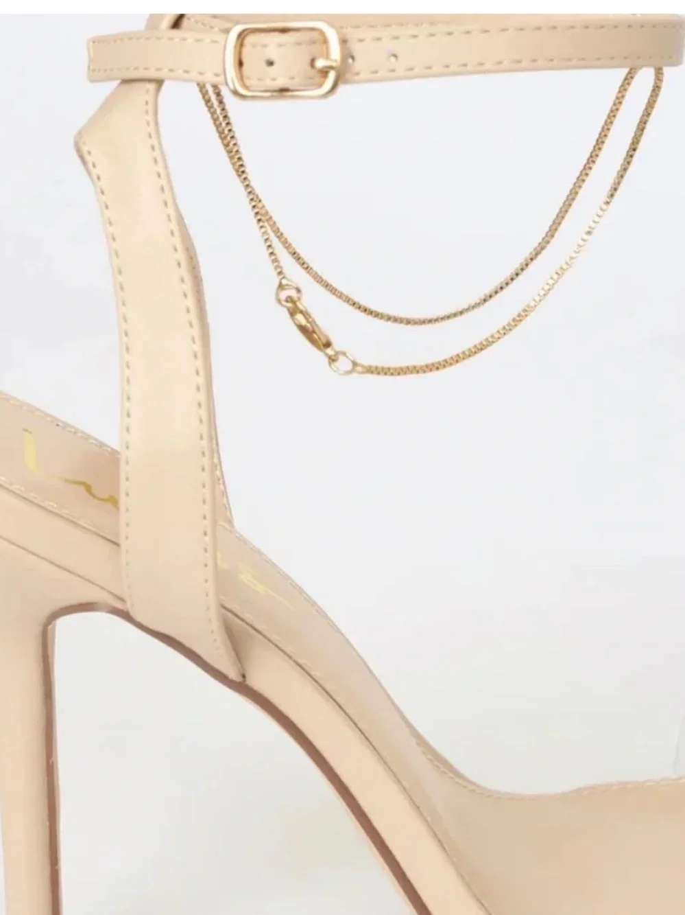 LULUS Eisley Nude Clear Strap Stiletto Heels Anklet - Picture 2 of 8